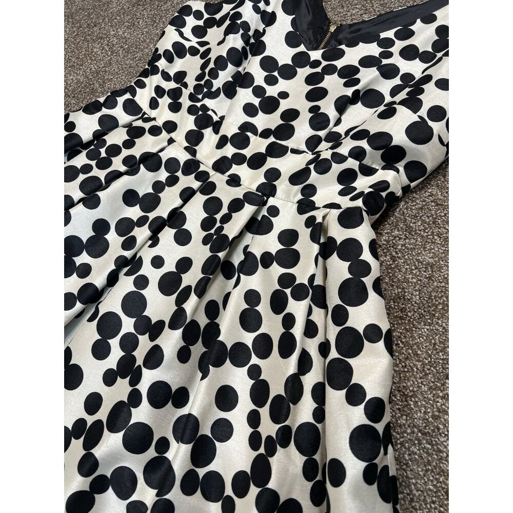Taylor Women’s Dress Polka Dots size 6 Black/ White V Neck Pockets Sleeveless - Picture 12 of 12